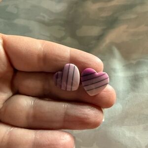 Purple  Heart Earrings
